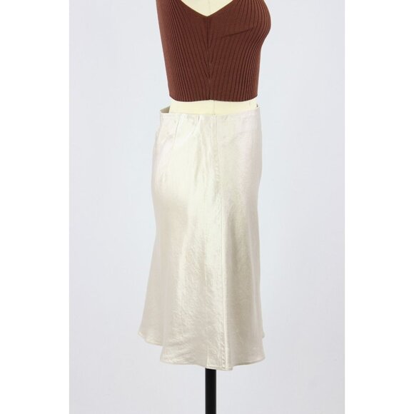 Aritzia BABATON Denude Ivory Satin Mini Slip Skirt, Size 8 - Picture 3 of 15